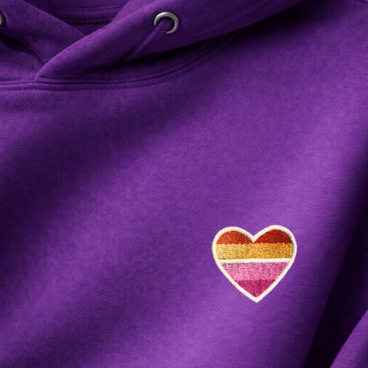 Hoodie - Herz - Lesbisch (Bestickt)