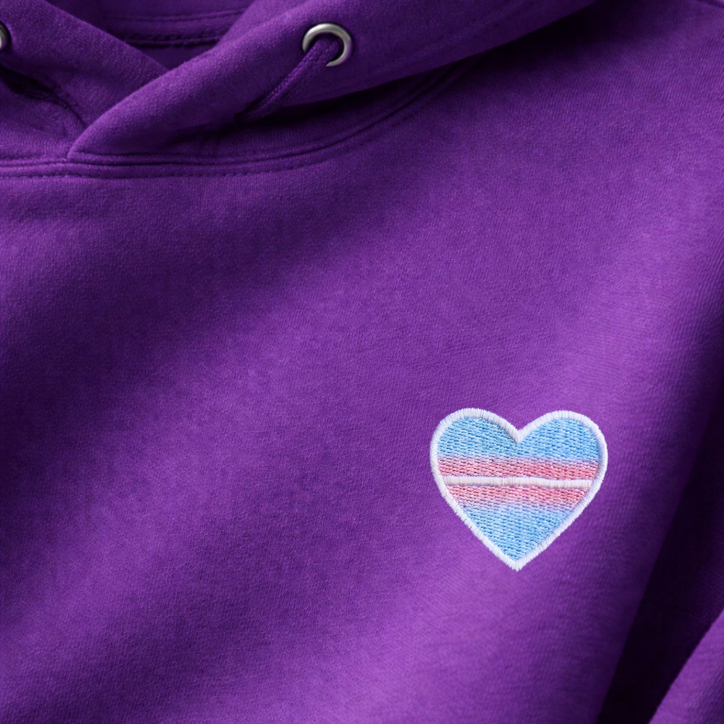 Hoodie - Herz - Trans (Bestickt)