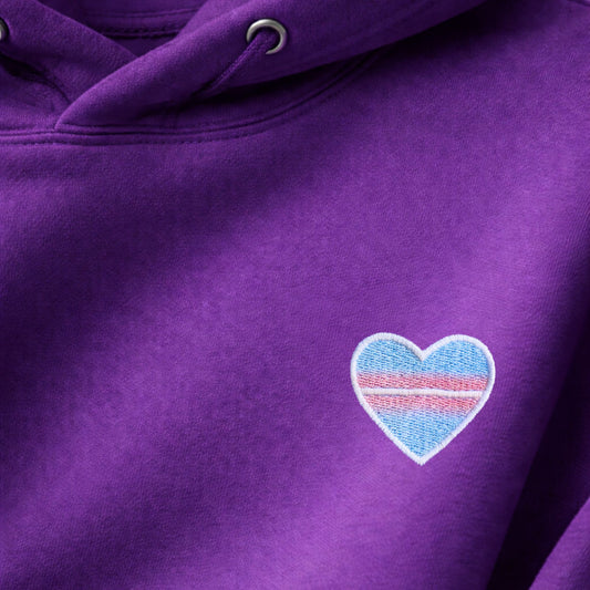 Hoodie - Herz - Trans (Bestickt)