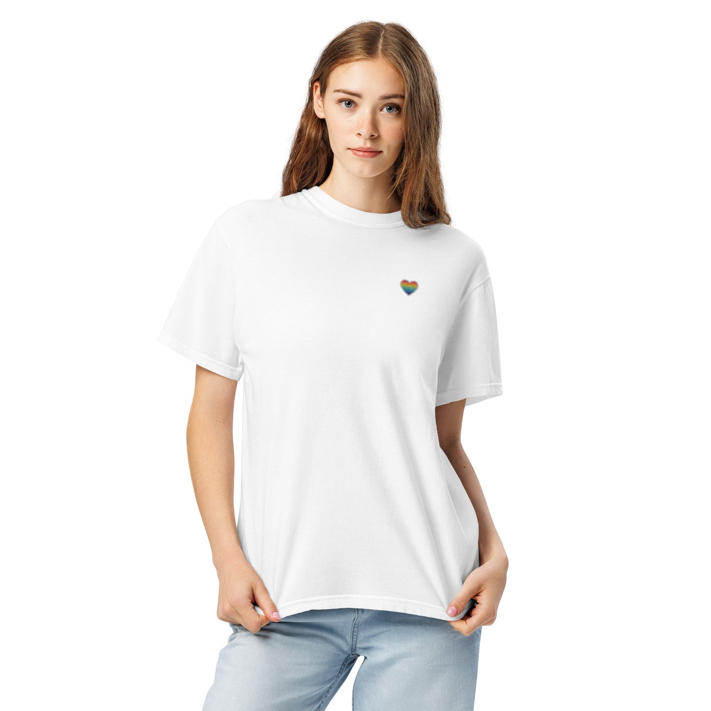 Premium Shirt - Herz - Queer (Bestickt)